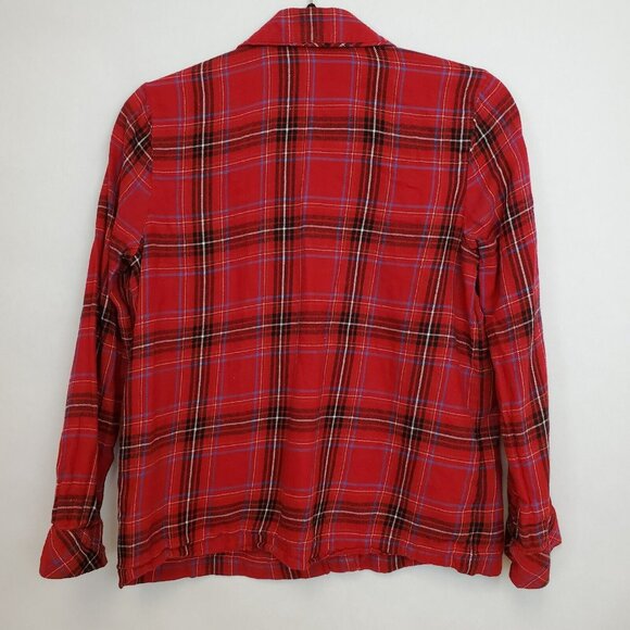 J. Jill Pajama Top Womens Extra Small Petite Sleep Plaid Flannel Button Front - Picture 5 of 8